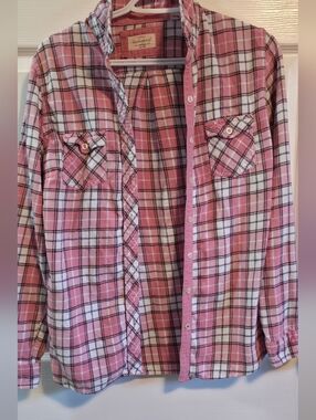 4/$67 Deal! Women’s Pink Plaid Button-Down Shirt